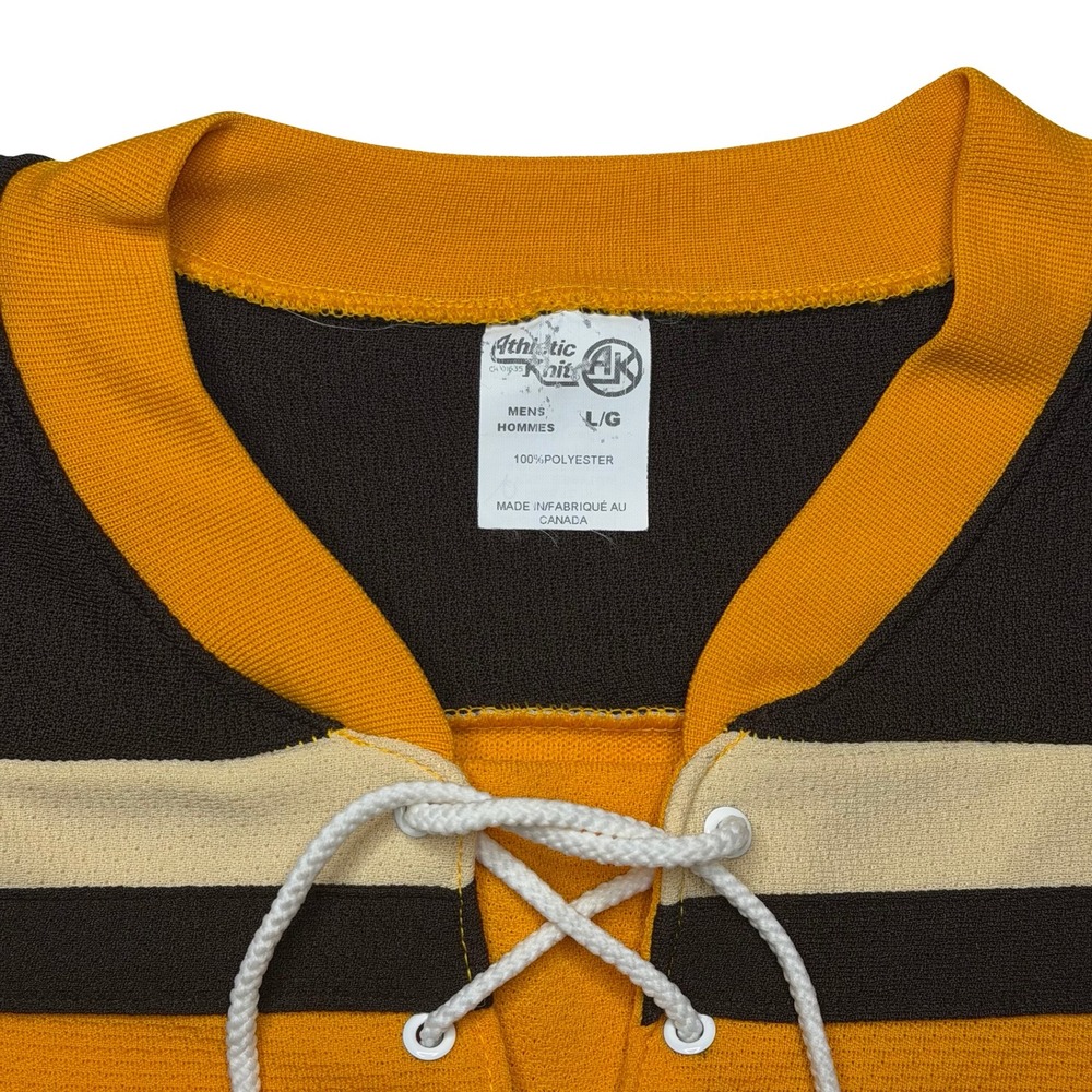 Vintage UPS Athletic‎ Knit AK brown and yellow hockey jersey - Picture 5 of 7